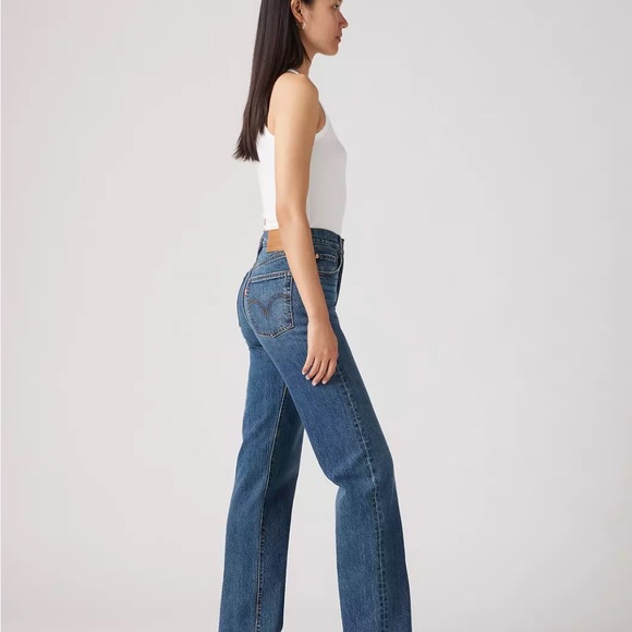 Levi's Ribcage Straight Blue Jeans - Picture 5 of 12